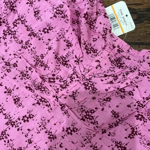 Free People Pink Caught Up Printed Slip Short Casual Dress - Picture 5 of 6